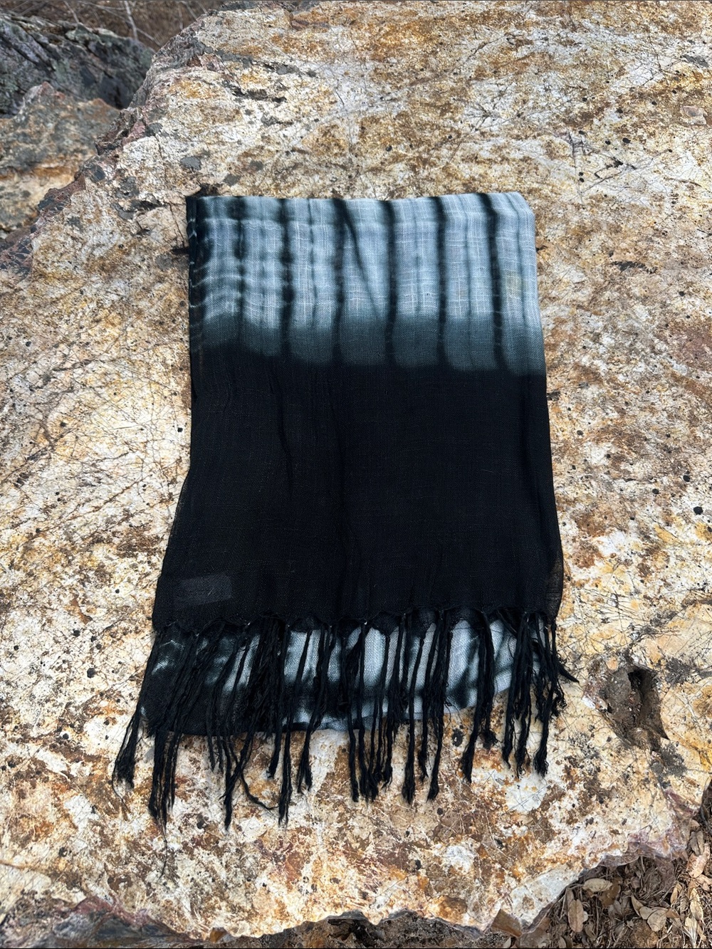 Black and Grey Tie-Dye Scarf